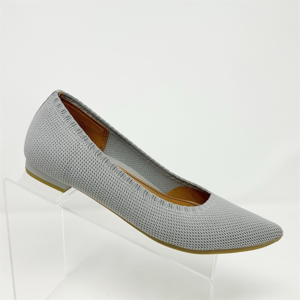 Vionic Lotus Dahlia Womens Pointed Toe Knit Ballet Flats Gray Slip-On Size 8